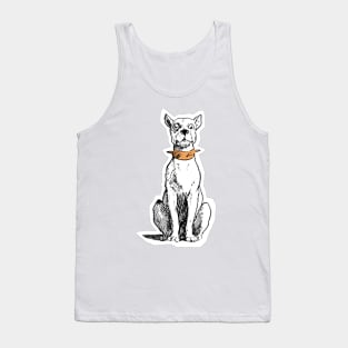 White stare dog posing for you or waiting for you Tank Top